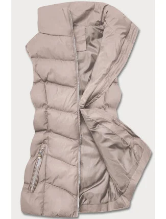 Tmavě béžová péřová dámská vesta (5M719-62) Tmavě béžová péřová dámská vesta (5M719-62)