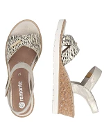 Dámské kožené páskové sandály zlaté Remonte R6266-90