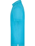 Daiber JN 569 Pánské žerzejové elastické polo 02.0569 aqua/white