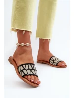 Dámské černé sandály na ploché podrážce Traivea