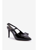 Lakované Lodičky S Odkrytou Patou Černé Auroravia Lakované Lodičky S Odkrytou Patou Černé Auroravia