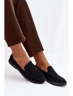 Dámské mokasiny z eko semiše černé Renelia