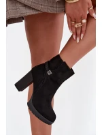 Dámské kotníkové boty Zayna na sloupku – černé
