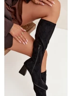 Dámské kozačky na sloupku s prošitím černé Celandine Dámské kozačky na sloupku s prošitím černé Celandine