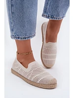 Dámské síťované espadrilles z textilu světle béžové Candessa