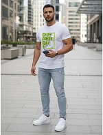 Pánské volnočasové tričko s potiskem bílé FashionStreet NX5008R