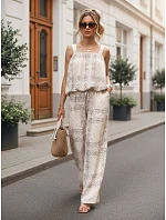Dvoudílná dámská letní souprava s viskózou, béžová, FashionStreet AY1204