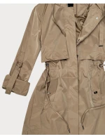 Klasyczna kurtka damska na podszewce Goodlookin ciemny beżowy (B2006-12)