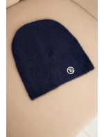 Dámská klasická čepice z alpaky s dekoračním plíškem granátová