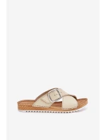 Dámské Kožené Sandály S Přezkou Béžové Inblu VO0004GU