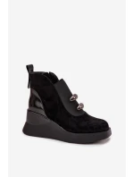 Dámské kotníčkové boty na platformě D&A MR52-106 Černé Dámské kotníčkové boty na platformě D&A MR52-106 Černé