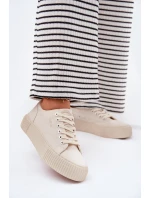 Dámské plátěné tenisky Big Star – béžové