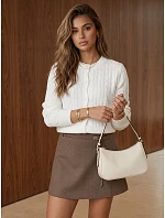 Dámský kardigan s knoflíky v barvě ecru FashionStreet MY2579 Dámský kardigan s knoflíky v barvě ecru FashionStreet MY2579