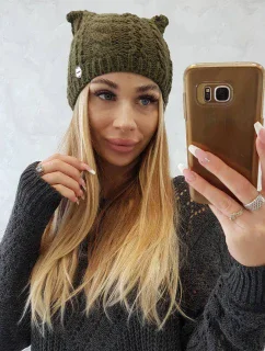 Rabbid K237 khaki fleecová čepice