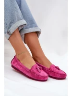 Dámské Ploché Klasické Semišové Mokasíny S.Barski LR51-548 Fuchsie Dámské Ploché Klasické Semišové Mokasíny S.Barski LR51-548 Fuchsie