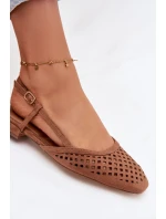 Okenní baleríny z eko semiše Camel Farivelle