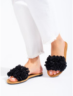 Designové dámské  nazouváky černé bez podpatku