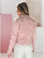 Dámská krátká džínová bunda PASTELLO růžová FashionStreet TY4909