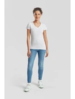 Fruit of the Loom Lady-Fit Valueweight V-Neck T Dámské tričko s výstřihem do V 16.1398 white Fruit of the Loom Lady-Fit Valueweight V-Neck T Dámské tričko s výstřihem do V 16.1398 white