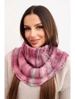 Komin dámský vlněný měkký šátek golf zimní KN21 tmavě růžový