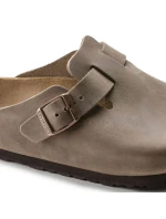 Dámské/pánské žabky Birkenstock Boston Tabacco Brown z olejované kůže úzké úzké (0960813)