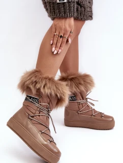 Dámské zavazovací sněhule tmavě hnědé Santero