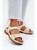 Pohodlné dámské sandály na suchý zip zlaté Iphiope