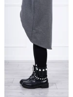 Zateplená dlouhá mikina v grafitová melanž