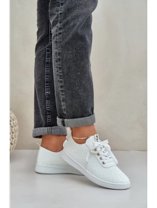 Dámské Ažurové Šněrovací Tenisky Světle Béžové Carinel