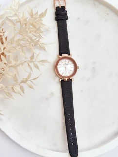 Klasické dámské kožené hodinky Giorgio&Dario černé