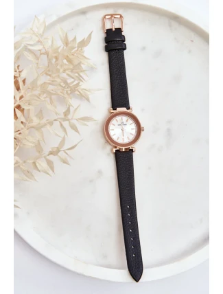 Klasické dámské kožené hodinky Giorgio&Dario černé