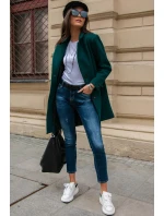 Dámský kabát 184493 - PLA0012 tmavě zelený - Roco Fashion Dámský kabát 184493 - PLA0012 tmavě zelený - Roco Fashion