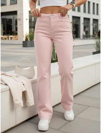 Dámské široké džíny růžové FashionStreet UY2970