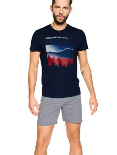 Pánské pyžamo 39907 Nature blue - HENDERSON