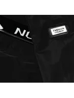 Tenká černá dámská bunda s ozdobnou lemovkou (B8145-1) Tenká černá dámská bunda s ozdobnou lemovkou (B8145-1)