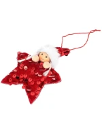 SADA PŘÍVĚSKŮ 3 KS HVĚZDIČKY PRO PANENKY FLITRY ČERVENÁ