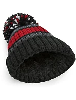 Beechfield B 392 Pletená čepice s pruhy "Hygge" 53.0392 black cherry