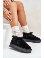 Dámské semišové sněhule na platformě černé Nereviana