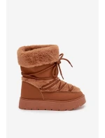 Dámské Sněhule S Kožíškem A Šněrováním Na Platformě Camel Marinna