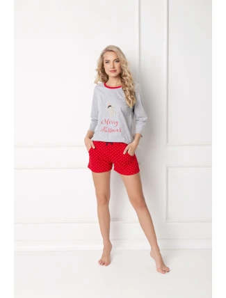 Pyžamo Cookie Short Grey-Red - Aruelle Pyžamo Cookie Short Grey-Red - Aruelle