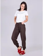 Dámské kalhoty USD-0015K-7300 khaki - Yoclub Dámské kalhoty USD-0015K-7300 khaki - Yoclub