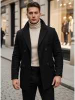 Pánský černý kabát FashionStreet CX0433