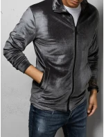 Pánská šedá velurová mikina FashionStreet BX5535