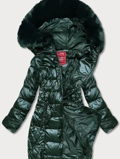 Zelená dámská vypasovaná zimní bunda (2M-028)