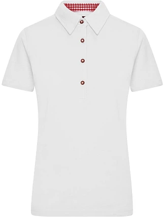Daiber JN 715 Dámské piqué polo v tradičním krojovém stylu 02.0715 white/red white