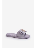 Dámské žabky s mašlí Levandulové Arsicada