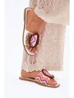 Dámské Ploché Pantofle S Dekorativní Přezkou Bílé Luwam