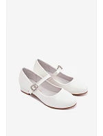 Dětské balerínky s brokátovým páskem Vinceza 13291 Bílé