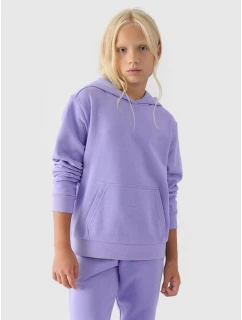 Dívčí nepruhovaná mikina s kapucí 4F Junior 4FJWMM00TSWSF1316-32S