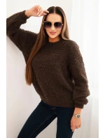 Svetr dámský z měkkého mohairu hnědý Svetr dámský z měkkého mohairu hnědý